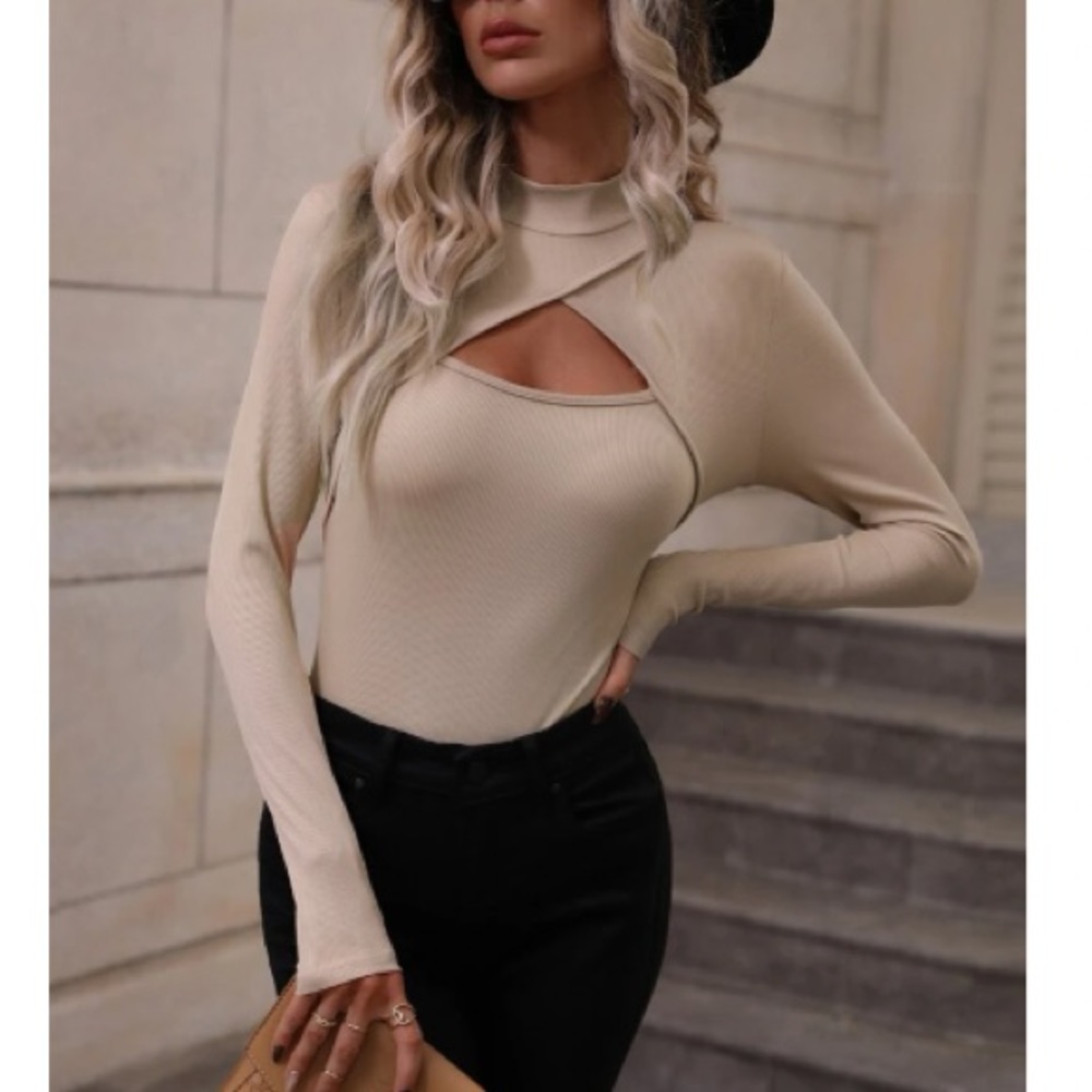 Boho ribbed knit tee